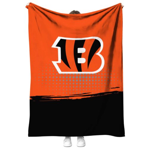 cincinnati bengals gradient dots orange blanket best selling