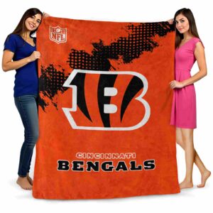 cincinnati bengals grunge texture orange blanket fashion forward