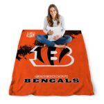 cincinnati bengals grunge texture orange blanket high quality
