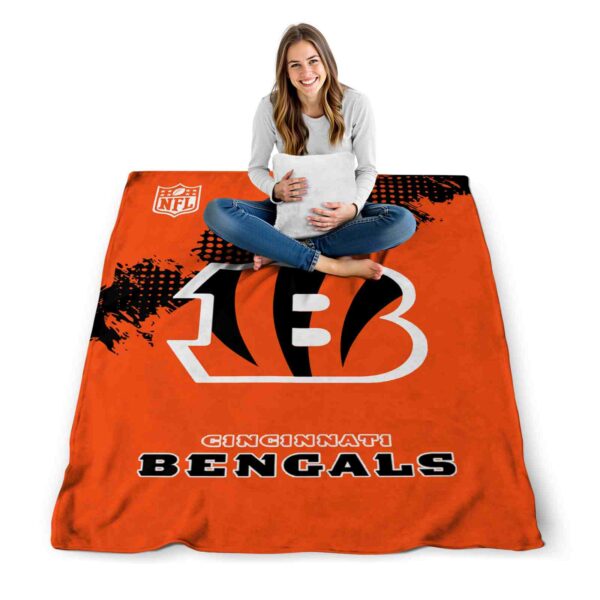cincinnati bengals grunge texture orange blanket high quality