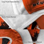 cincinnati bengals grunge texture orange blanket premium grade