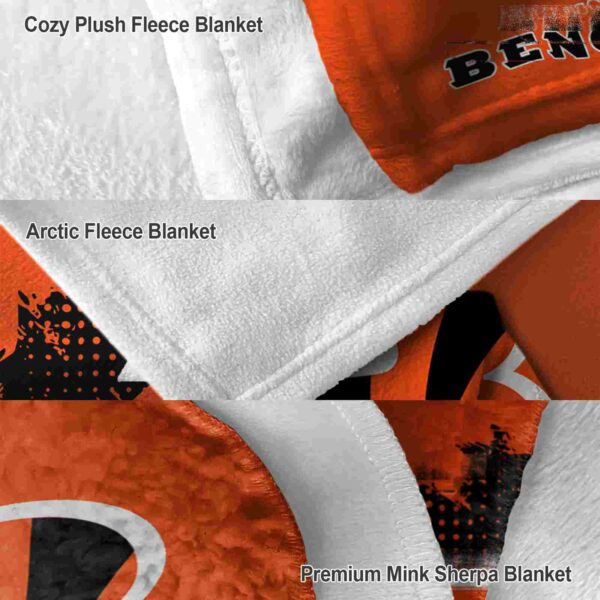 cincinnati bengals grunge texture orange blanket premium grade