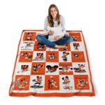 cincinnati bengals mickey minnie orange white blanket high quality