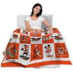 cincinnati bengals mickey minnie orange white blanket latest model