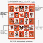 cincinnati bengals mickey minnie orange white blanket new arrival