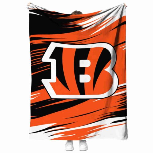 cincinnati bengals paint streaks orange white blanket best selling