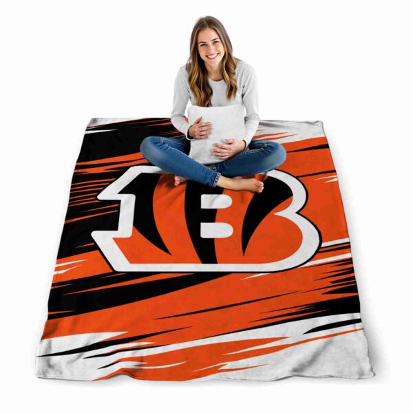 cincinnati bengals paint streaks orange white blanket high quality