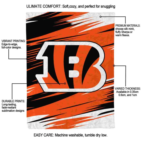 cincinnati bengals paint streaks orange white blanket new arrival