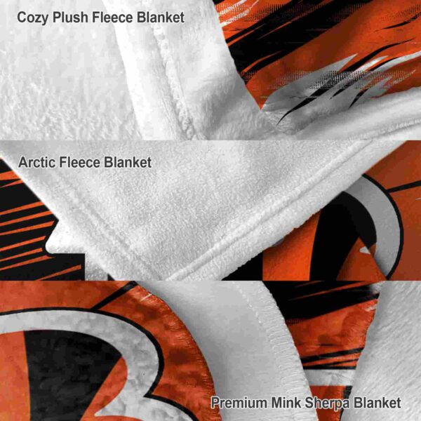 cincinnati bengals paint streaks orange white blanket premium grade