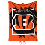 cincinnati bengals splatter effect orange blanket best selling
