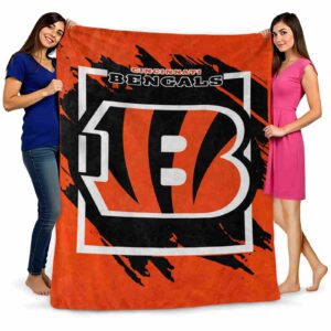 cincinnati bengals splatter effect orange blanket fashion forward
