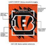 cincinnati bengals splatter effect orange blanket best selling