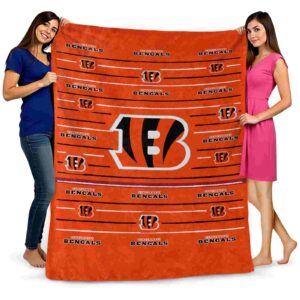 cincinnati bengals striped pattern orange blanket fashion forward