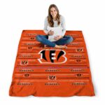 cincinnati bengals striped pattern orange blanket best selling