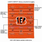 cincinnati bengals striped pattern orange blanket best selling