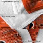 cincinnati bengals striped pattern orange blanket best selling