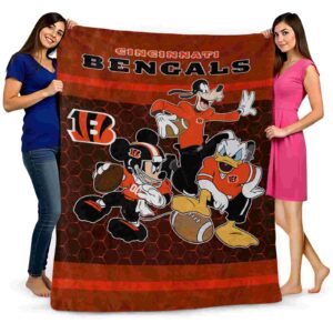 cincinnati bengals three musketeers orange blanket fashion forward
