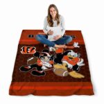 cincinnati bengals three musketeers orange blanket high quality
