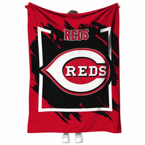 cincinnati reds splatter effect red blanket best selling