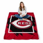 cincinnati reds splatter effect red blanket high quality