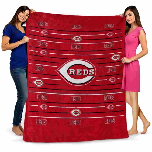 cincinnati reds striped pattern red blanket fashion forward