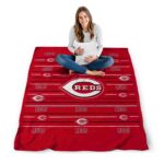 cincinnati reds striped pattern red blanket high quality