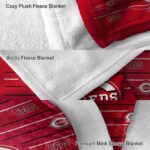 cincinnati reds striped pattern red blanket premium grade