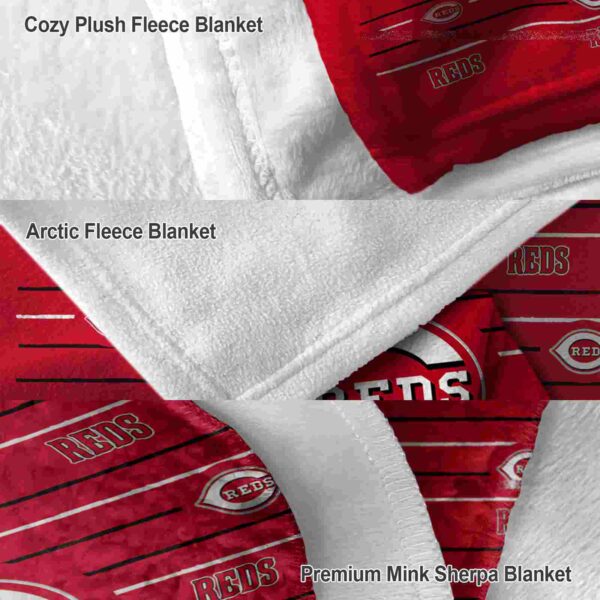 cincinnati reds striped pattern red blanket premium grade