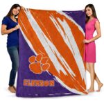 clemson tigers brushstrokes orange white blanket fashion forward
