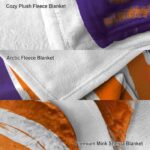 clemson tigers brushstrokes orange white blanket premium grade