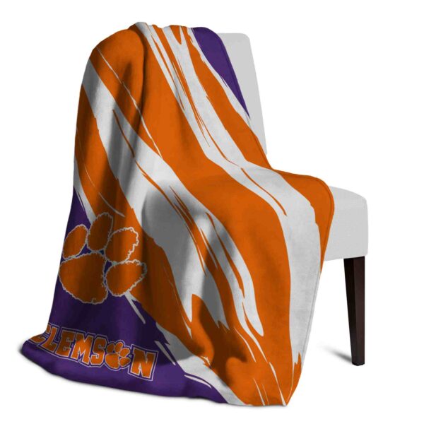 clemson tigers brushstrokes orange white blanket top rated