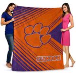 clemson tigers diagonal stripes orange blanket best selling