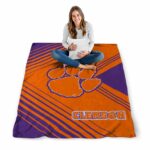 clemson tigers diagonal stripes orange blanket best selling