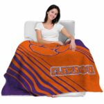 clemson tigers diagonal stripes orange blanket best selling