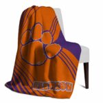 clemson tigers diagonal stripes orange blanket best selling