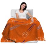 clemson tigers fan spirit orange blanket latest model