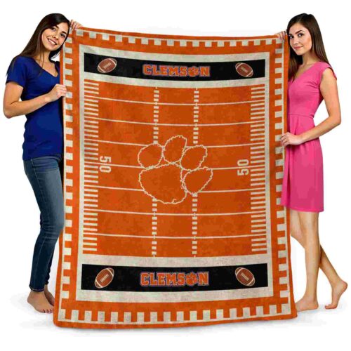 clemson tigers football field orange blanket fashion forward