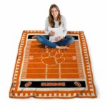 clemson tigers football field orange blanket high quality