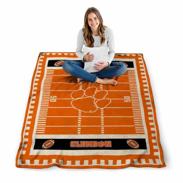 clemson tigers football field orange blanket high quality
