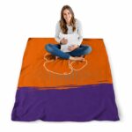 clemson tigers gradient dots orange blanket high quality