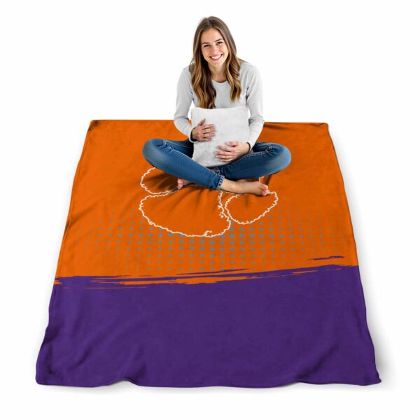 clemson tigers gradient dots orange blanket high quality