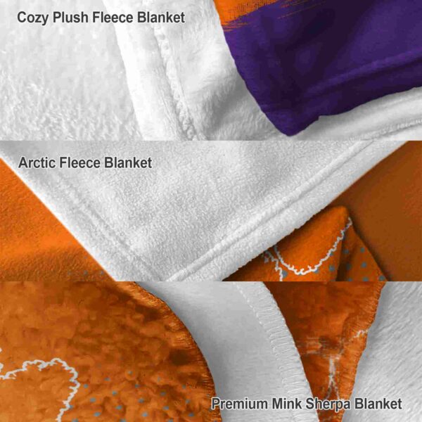 clemson tigers gradient dots orange blanket premium grade