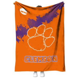 clemson tigers grunge texture orange blanket best selling