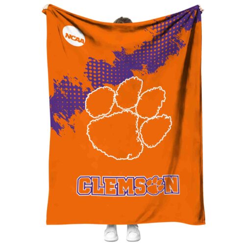 clemson tigers grunge texture orange blanket best selling