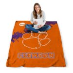 clemson tigers grunge texture orange blanket high quality