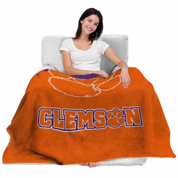 clemson tigers grunge texture orange blanket latest model