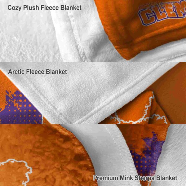 clemson tigers grunge texture orange blanket premium grade