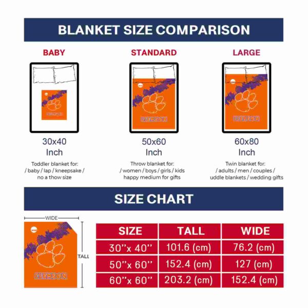clemson tigers grunge texture orange blanket trendy