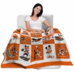 clemson tigers mickey minnie orange white blanket latest model
