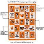 clemson tigers mickey minnie orange white blanket new arrival